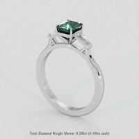 1.01 Ct. Bluish Green Sapphire Ring, 18K Yellow Gold 2