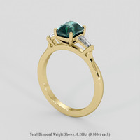 2.02 Ct. Bluish Green Sapphire Ring, 18K Yellow Gold 2
