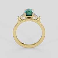 2.02 Ct. Bluish Green Sapphire Ring, 18K Yellow Gold 3
