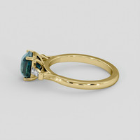 2.02 Ct. Bluish Green Sapphire Ring, 18K Yellow Gold 4