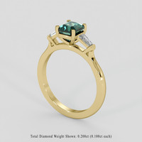 1.51 Ct. Bluish Green Sapphire Ring, 18K Yellow Gold 2