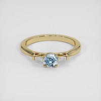 0.49 Ct. Greyish Blue Sapphire Ring, 18K Yellow Gold 1