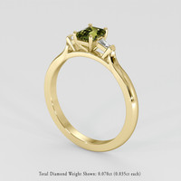 0.60 Ct. Greenish Yellow Sapphire Ring, 18K Yellow Gold 2