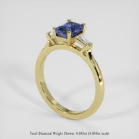 1.05 Ct. Bluish Purple Sapphire Ring, 18K Yellow Gold 2