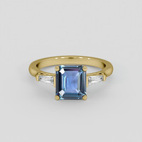 1.79 Ct. Greenish Blue Sapphire Ring, 18K Yellow Gold 1