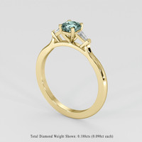 0.79 Ct. Greyish Blue Sapphire Ring, 18K Yellow Gold 2