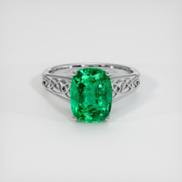 2.96 Ct. Emerald Ring, Platinum 950 1