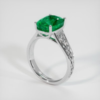 2.96 Ct. Emerald Ring, Platinum 950 2