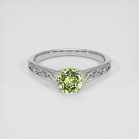 2.07 Ct. Yellowish Green Sapphire Ring, Platinum 950 1