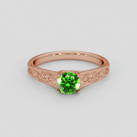 0.87 Ct. Green Demantoid Garnet Ring, 14K Rose Gold 1