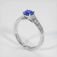 0.97 Ct. Blue Sapphire Ring, 14K White Gold 2