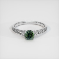 0.76 Ct. Green Sapphire Ring, 14K White Gold 1