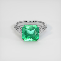 3.05 Ct. Emerald Ring, 18K White Gold 1