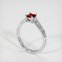 0.35 Ct. Ruby Ring, 18K White Gold 2