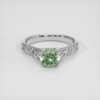 1.22 Ct. Green Sapphire Ring, 18K White Gold 1