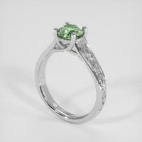 1.22 Ct. Green Sapphire Ring, 18K White Gold 2