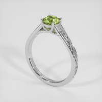 2.07 Ct. Yellowish Green Sapphire Ring, 18K White Gold 2