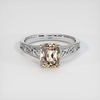 2.35 Ct. Peach Sapphire Ring, 18K White Gold 1