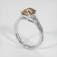 2.35 Ct. Peach Sapphire Ring, 18K White Gold 2