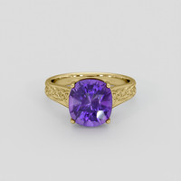 6.31 Ct. Purple Amethyst Ring, 14K Yellow Gold 1