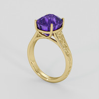 6.31 Ct. Purple Amethyst Ring, 14K Yellow Gold 2