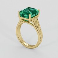 8.16 Ct. Emerald Ring, 18K Yellow Gold 2