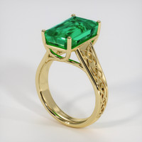 7.63 Ct. Emerald Ring, 18K Yellow Gold 2