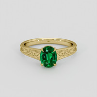 1.03 Ct. Emerald Ring, 18K Yellow Gold 1