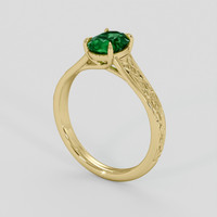 1.03 Ct. Emerald Ring, 18K Yellow Gold 2
