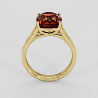 6.52 Ct. Orangish Brown Malaya Garnet Ring, 18K Yellow Gold 3