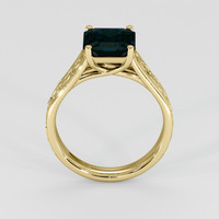 2.61 Ct. Greenish Blue Sapphire Ring, 18K Yellow Gold 3