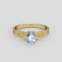 0.61 Ct. Blue Sapphire Ring, 18K Yellow Gold 1