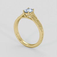0.61 Ct. Blue Sapphire Ring, 18K Yellow Gold 2