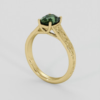 1.00 Ct. Green Sapphire Ring, 18K Yellow Gold 2