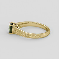 1.28 Ct. Green Sapphire Ring, 18K Yellow Gold 4