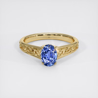 1.02 Ct. Blue Sapphire Ring, 18K Yellow Gold 1