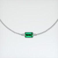 <span>0.75</span>&nbsp;<span class="tooltip-light">Ct.Tw.<span class="tooltiptext">Total Carat Weight</span></span> Emerald Bracelet, 18K White Gold 1