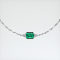 0.32 Ct.Tw. Emerald Bracelet, 18K White Gold 1