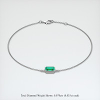 <span>0.32</span>&nbsp;<span class="tooltip-light">Ct.Tw.<span class="tooltiptext">Total Carat Weight</span></span> Emerald Bracelet, 18K White Gold 2