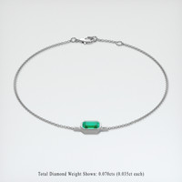 0.32 Ct.Tw. Emerald Bracelet, 18K White Gold 2