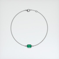 <span>0.32</span>&nbsp;<span class="tooltip-light">Ct.Tw.<span class="tooltiptext">Total Carat Weight</span></span> Emerald Bracelet, 18K White Gold 3