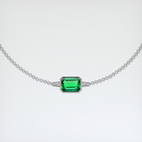 <span>0.80</span>&nbsp;<span class="tooltip-light">Ct.Tw.<span class="tooltiptext">Total Carat Weight</span></span> Emerald Bracelet, 18K White Gold 1