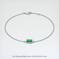 <span>0.80</span>&nbsp;<span class="tooltip-light">Ct.Tw.<span class="tooltiptext">Total Carat Weight</span></span> Emerald Bracelet, 18K White Gold 2