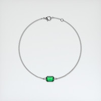 <span>0.80</span>&nbsp;<span class="tooltip-light">Ct.Tw.<span class="tooltiptext">Total Carat Weight</span></span> Emerald Bracelet, 18K White Gold 3