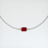 <span>0.80</span>&nbsp;<span class="tooltip-light">Ct.Tw.<span class="tooltiptext">Total Carat Weight</span></span> Ruby Bracelet, 18K White Gold 1