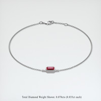 <span>0.80</span>&nbsp;<span class="tooltip-light">Ct.Tw.<span class="tooltiptext">Total Carat Weight</span></span> Ruby Bracelet, 18K White Gold 2