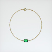 <span>0.80</span>&nbsp;<span class="tooltip-light">Ct.Tw.<span class="tooltiptext">Total Carat Weight</span></span> Emerald Bracelet, 18K Yellow Gold 3