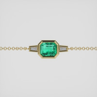 <span>1.00</span> <span class="tooltip-light">Ct.Tw.<span class="tooltiptext">Total Carat Weight</span></span> Emerald Bracelet, 18K Yellow Gold 1