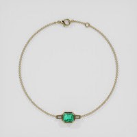 <span>1.00</span>&nbsp;<span class="tooltip-light">Ct.Tw.<span class="tooltiptext">Total Carat Weight</span></span> Emerald Bracelet, 18K Yellow Gold 3