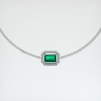 <span>0.69</span>&nbsp;<span class="tooltip-light">Ct.Tw.<span class="tooltiptext">Total Carat Weight</span></span> Emerald Bracelet, 18K White Gold 1